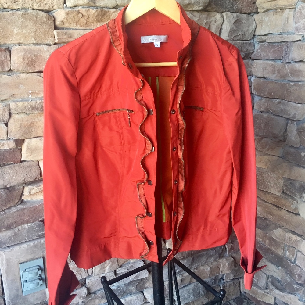 Orange Zipper Sleek Jacket Renfrew Collection